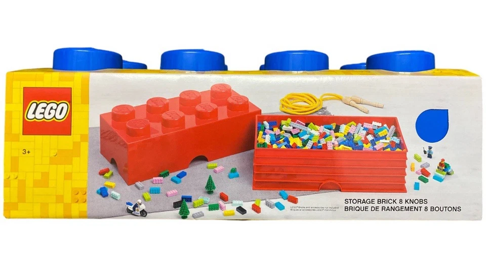 LEGO 8 Knob Stackable Storage Brick, 19.7" x 9.8" x 7.1" (Blue) - Image 4 of 4