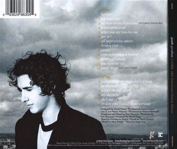 093624863045 Josh Groban Closer double CD Reprise 2023 limited 20th anniversary - Image 2 of 4