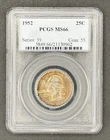 1952 Washington Silver Quarter PCGS MS66 Dual Sided Toner