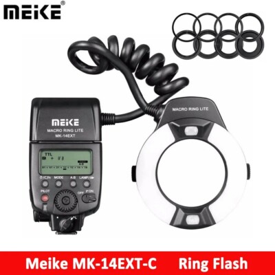 Meike MK-14EXT-C E-TTL Macro LED Ring Flash Speedlite for Canon 550D/ 760D/ 750D