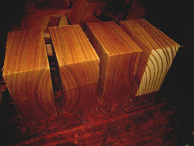 FOUR (4) CATALPA BOWL BLANKS LATHE TURNING BLOCK LUMBER CARVE 6 X 6 X 3''