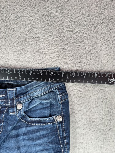 Miss Me Jeans Women's 26x31 Blue Signature Boot Cut Embellished Med Wash - Picture 4 of 9