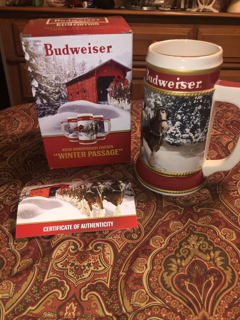 budweiser 75th anniversary stein