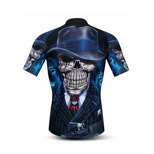 Skull cycling jersey short sleeve men's cycling jersey bicycle shirt road bike jersey - Picture 4 of 15