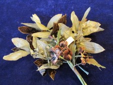 Vintage Velvet Millinery Flower Collection 1" Velvet Pansy Brown Celery  H2242