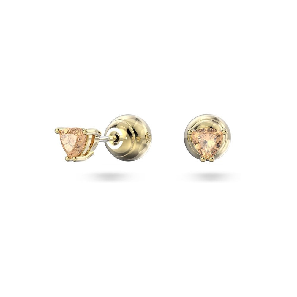 SWAROVSKI Stilla Stud Earrings with Trilliant-Cut Orange in SWAROVSKI Stilla Stud Earrings with Trilliant-Cut Orange in