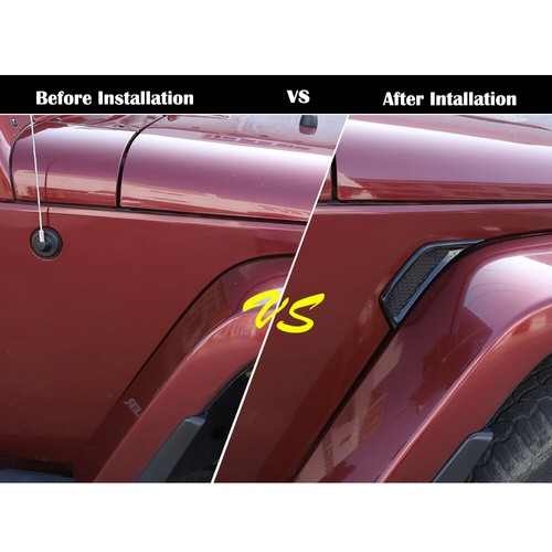 Black Leaf Plate Fender Cover Trim Decoration For Jeep Wrangler JK JKU 2007-2018 - Picture 2 of 12