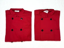 Uncommon Threads Chef's Food Service Uniform Jacket Red Size Small Lot of 2