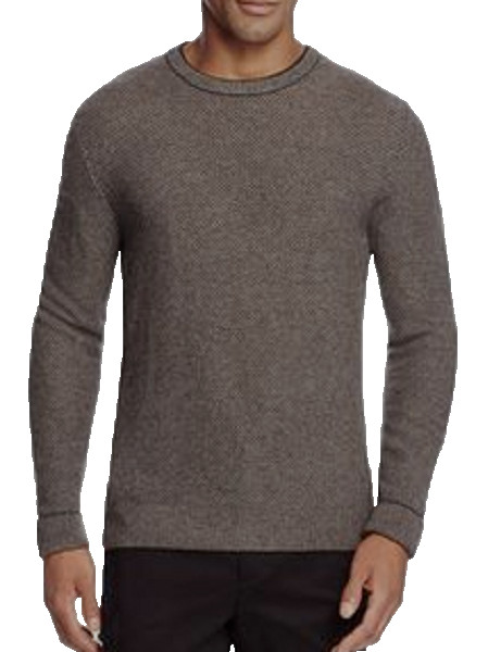 148 долларов В мужском магазине Шерстяной кашемировый жаккардовый свитер Birdseye Уголь S 15690₽