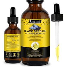 Black Seed Oil - 100 Pure Organic COLD PRESSED Cumin Nigella Sativa - Free Ship