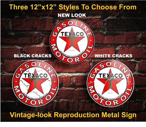 Texaco Gasoline Motor Oil Rust Proof Aluminum Metal Garage Wall Sign - Picture 2 of 6