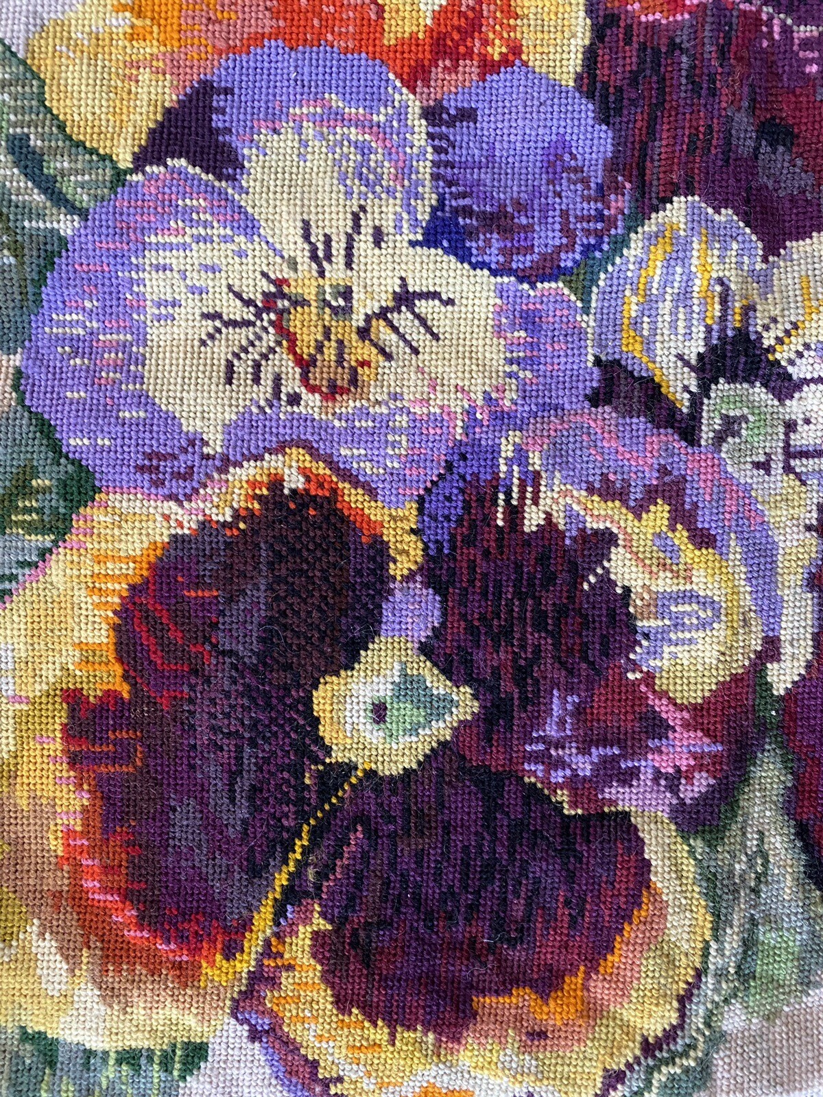 Elian McCready Pansy Needlepoint Tapestry Ehrman Completed eBay