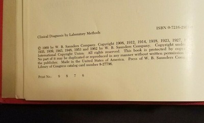 14th Edition Clinical Diagnosis Laboratory Methods Todd Sanford 1969 | eBay