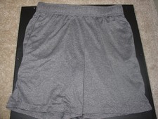 BOY'S SUMMER SOLID GRAY ACTIVE SHORTS ELASTIC WAIST Size LARGE 10/12 PULL ON