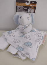 Blankets and Beyond Blue Elephant Lovey Security Blanket With Elephant Print