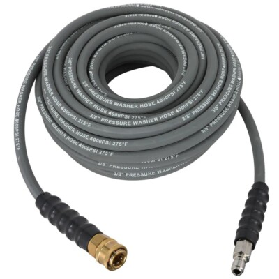 #ad 100#x27; Pressure Washer Hose Non Marking 4000 PSI 100 ft. Length Gray W Coupler $115.99