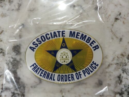 Fraternal Order Of Police Associate 4" Oval Thick Mylar Stick On Emblem NEW