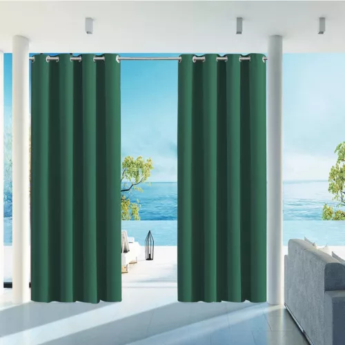 1/2 Stück Wasserdicht Outdoor Terrasse Vorhänge 52" Breit Sichtschutz Verdunkelung Pergola Schatten - Bild 118 von 124