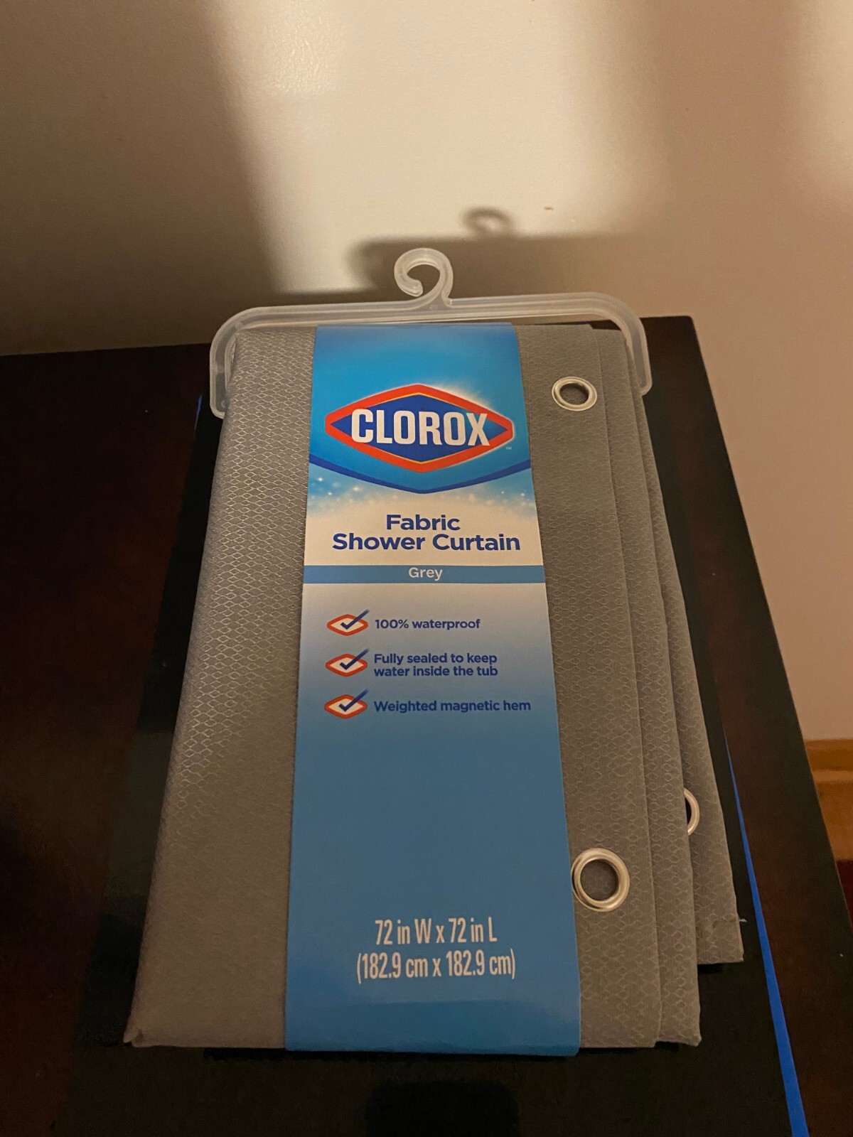 BRAND NEW CLOROX WATERPROOF FABRIC SHOWER CURTAIN MINI DIAMONDS GRAY 72