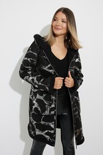 Joseph Ribkoff Black And Silver Reversible Coat 224910 Size S Rrp £360.00
