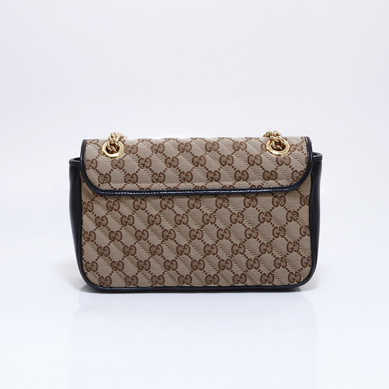 GUCCI GG Marmont Shoulder Bag Beige x Black 240726N eBay
