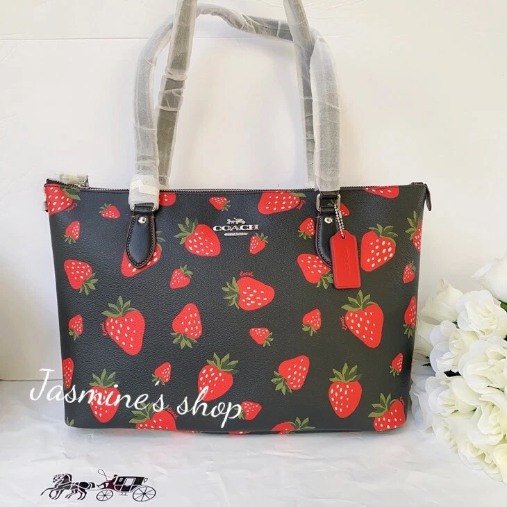 NWT Coach Gallery Tote With Wild Strawberry Print CH510