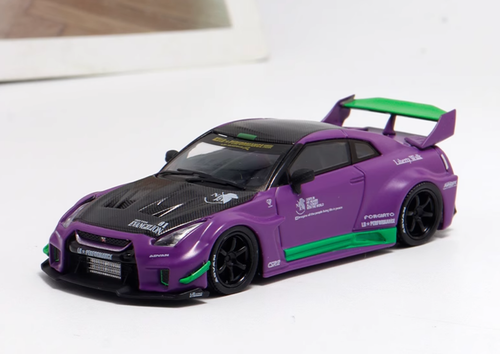 EY MC 1:64 Purple LB R35 35GT-RR Racing Sports Model Diecast Collect ...