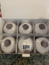 Miller Lite Beernament Christmas Ornament Set Of 6 Beernaments W/ Gift Box