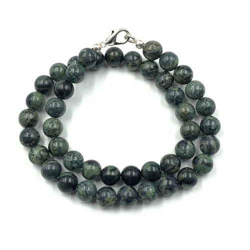 Natural Kambaba Jasper 6mm Round Shape Beaded Gemstone Handmade Unisex Necklace - Picture 2 of 6