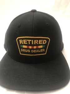 RETIRED-DRUG-DEALER-Black-Snap-back-hat-ball-cap-Flat-Bill-Black-the-Classics