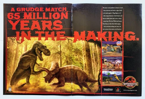 RARE! JURASSIC PARK Warpath PlayStation 1999 Game PRINT AD / POSTER 16 X 10.5