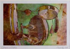 465026 1961 Austin Healey Watercolour Picture Ltd Ed A4