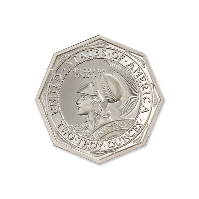 1915 - 2 Oz .999 Silver Pan-Pac Exposition Panama Canal Octagonal