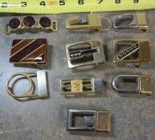 Lot of 10 Vintage Gold Tone Belt Buckles VARIOUS STYLES - Made in Italy/Spain 9