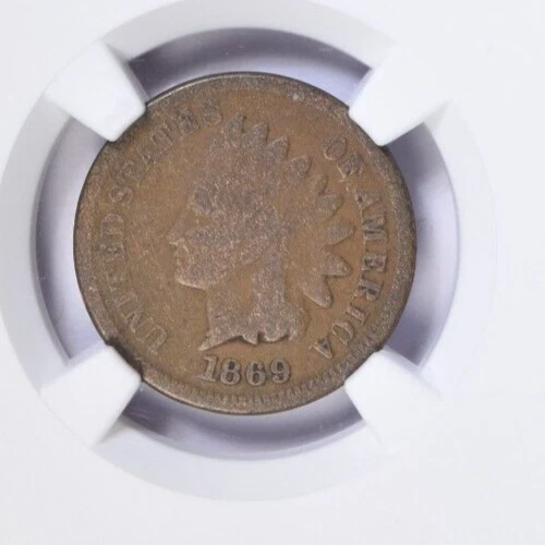 1869 INDIAN HEAD CENT ~ FRESH SLAB HOLDER ~ NGC VG 8! - Image 3 of 4