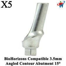 5pcs Dental BioHorizons Compatible 3.5mm Angulated Contour Abutment 15 