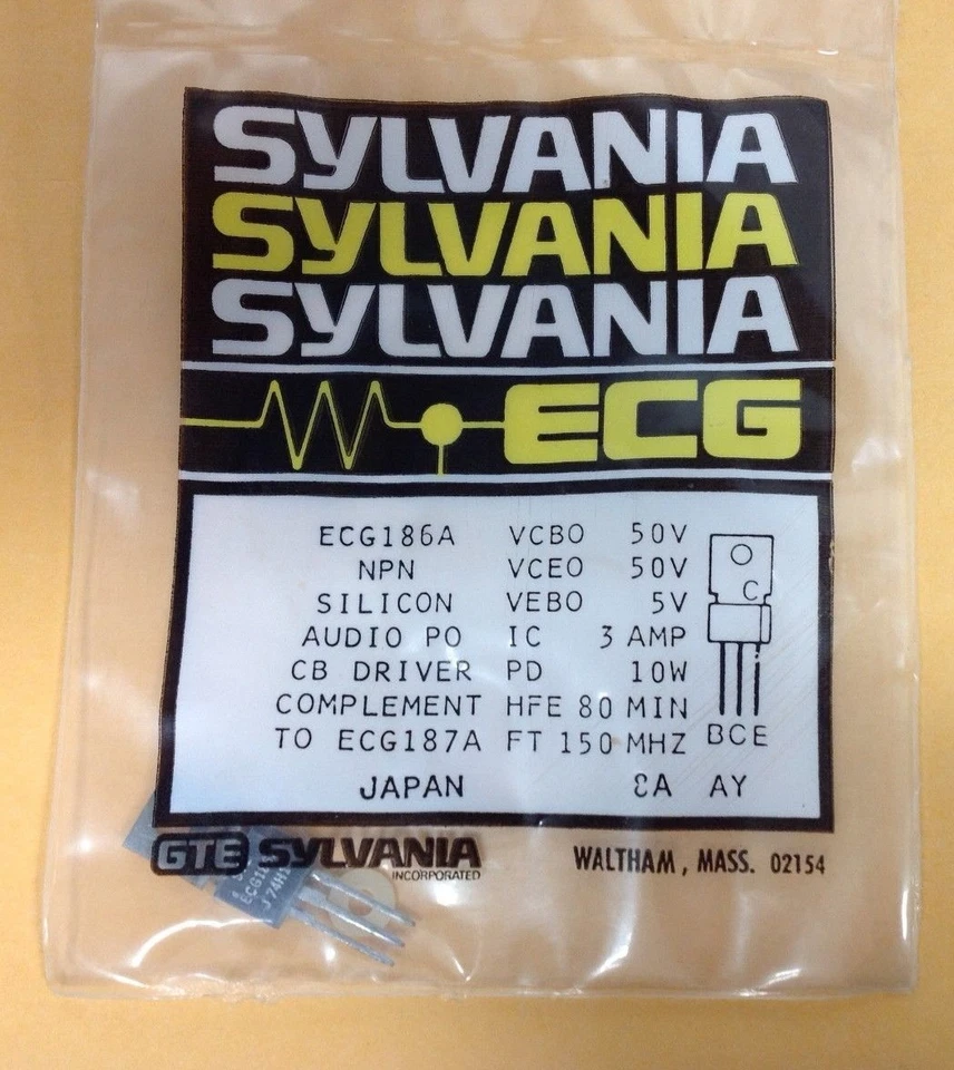 Transistores de repuesto SYLVAINA ECG, NUEVO STOCK ANTIGUO, DIFÍCIL DE ENCONTRAR Foto 2 de 4