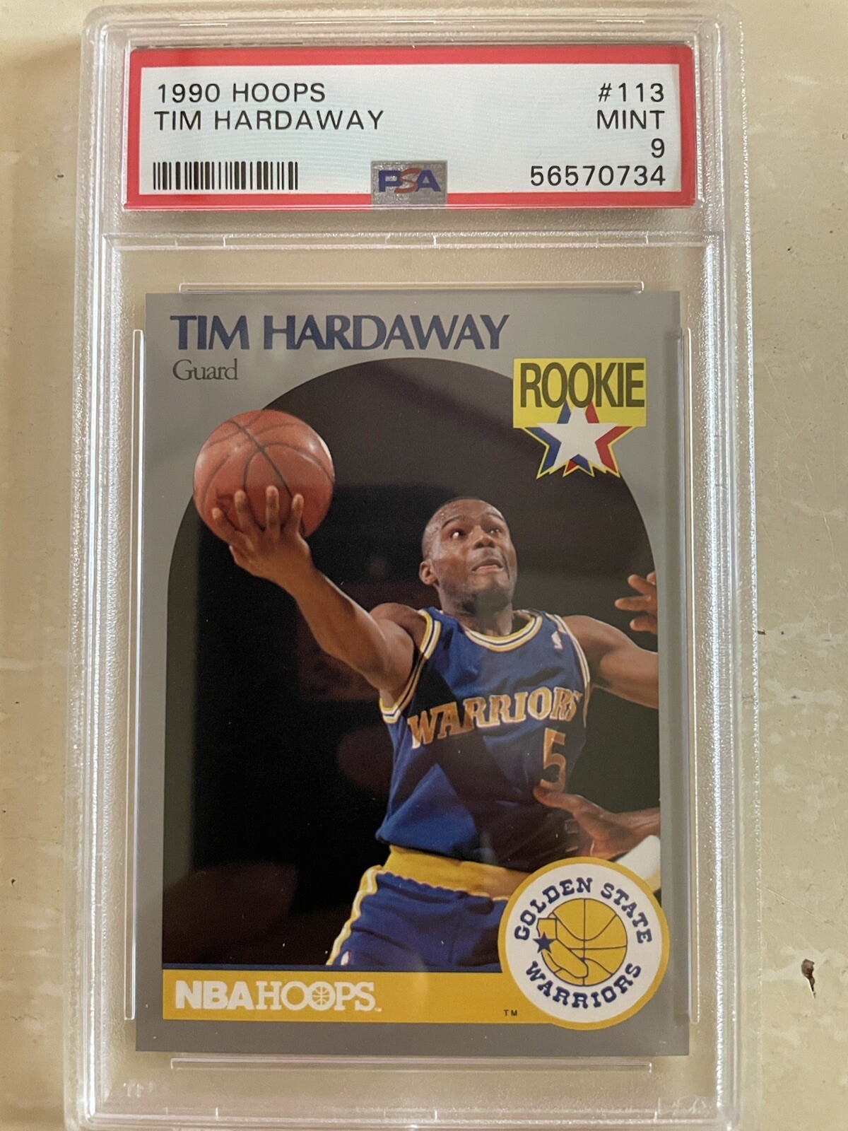 1990 NBA HOOPS  #113  Tim Hardaway  Warriors  ROOKIE  HOF  PSA 9 GEM MINT