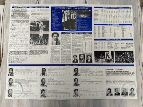 University Of Kentucky Men's Basketball Poster Schedule 1986-1987 Rupp - Picture 8 of 8