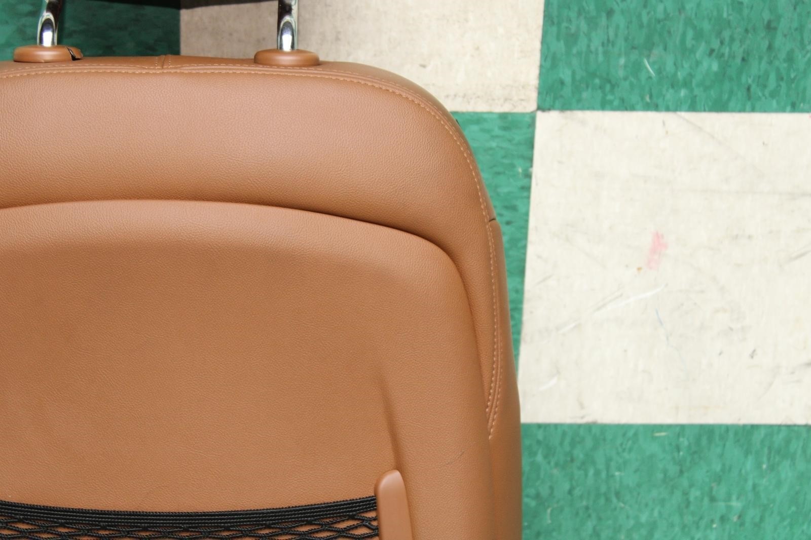 14-17 Ghibli Brown Leather Front Passenger RH Seat Upper W/Headrest Crash Bag OE