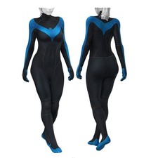 Women Nightwing Jumpsuit Cosplay Girl Bodysuit Costume Halloween Adult Kids