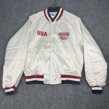 Vintage Chalk Line 1988 USA Olympics Games Coca-Cola Satin Bomber Jacket Large