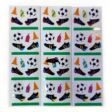 Mrs. Grossmans SOCCER GEAR STICKERS 1994 Lot Of 3 Strips Retired & Rare