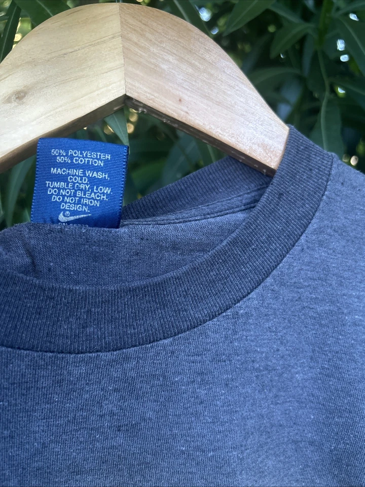 VTG 80s Nike Dome Logo T-shirt Iowa Made USA Medium Rare OG Dunk Blue Tag - Image 4 of 4