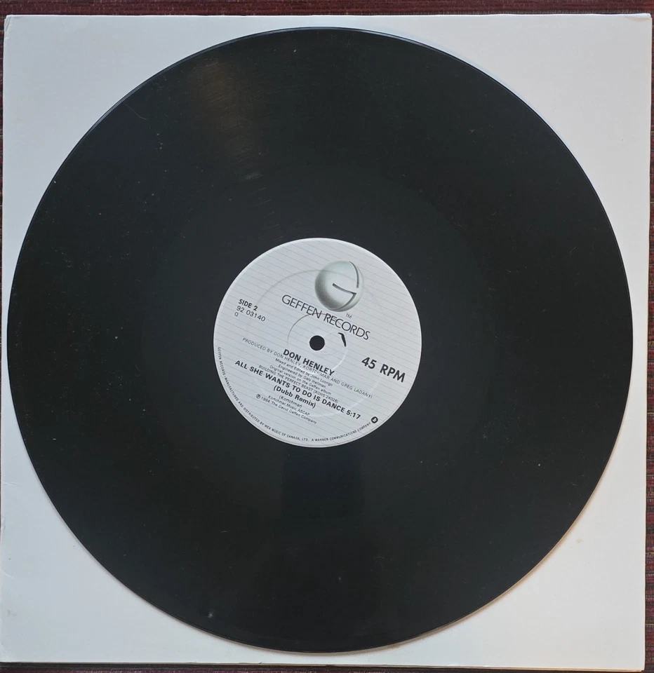 DON HENLEY - ALL SHE WANTS TO DO IS DANCE (2 VERSIONS) 12 INCH CANADA SINGLE Foto 3 de 4