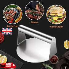 Stainless Steel Burger Press 5.51 inch round Burger Smasher Heavy-Duty Smash Uk.