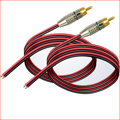 Cinch-Stecker 14 AWG Lautsprecherkabel Vergoldet Lötfrei 0,3m 2 Stück Audio