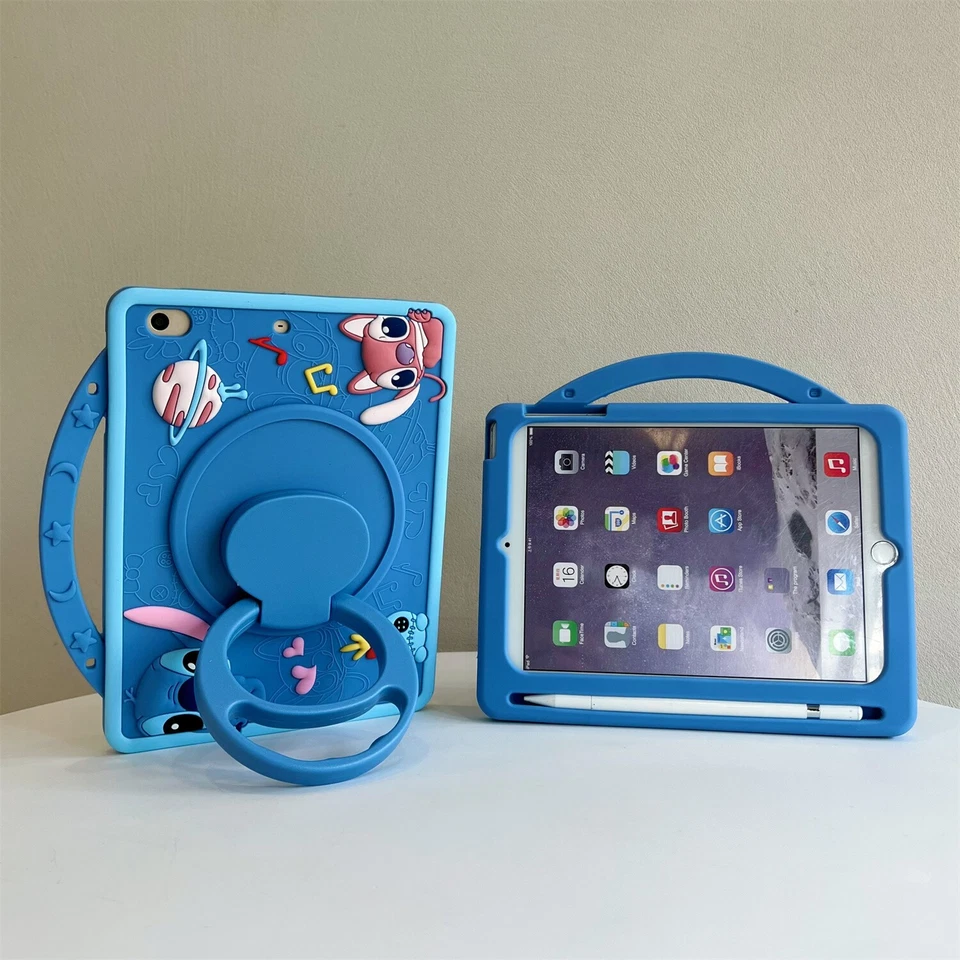 Stitch Kids Shockproof Case For iPad7/8/9/10th Gen Air5 10.2 10.9 360 Rotation - Image 3 of 4