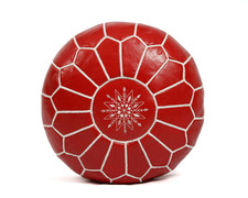 Moroccan Leather Pouf Unstuffed Moroccan Pouf Cover Boho Ottoman