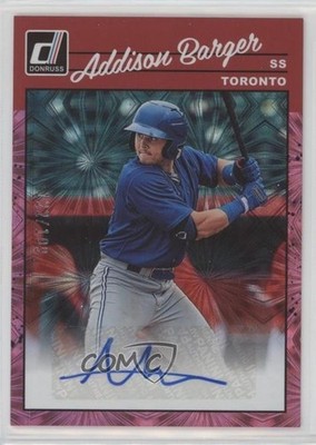 2023 Donruss Retro 1990 Signatures Pink Fireworks /199 Addison Barger Auto 0x3l